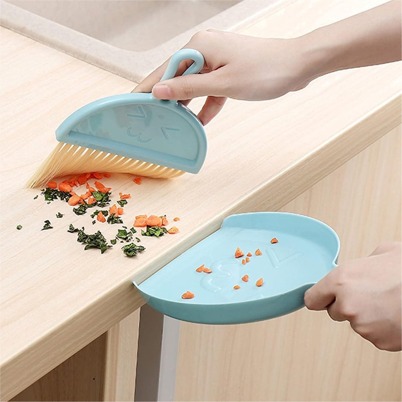 JIBOLAT 3PCS Mini Broom and Dustpan Set for Home, Car, Kitchen, Table, Kids - Durable Plastic Bristles, Handheld, Hangable, 3 Colors - Image 4